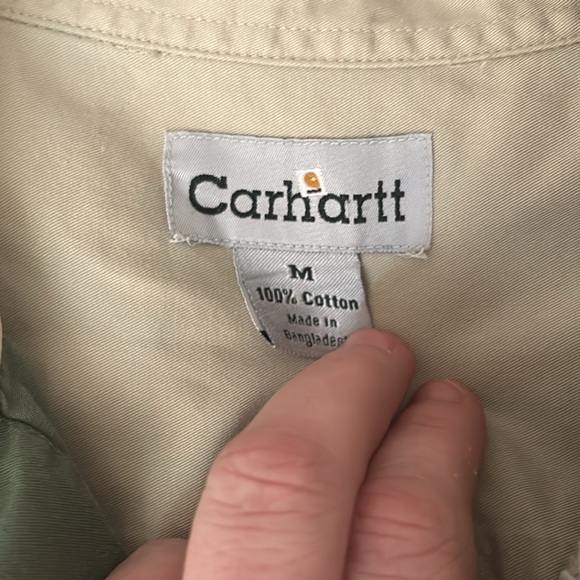 💞Carhartt Men's Short Sleeve Button Down Shirt Mint Green - Picture 3 of 3